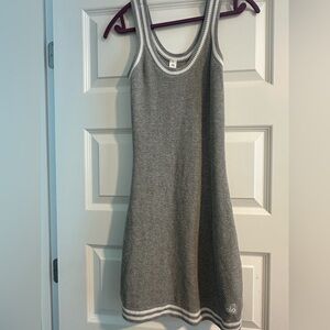 ALO Yoga Gray and White Knit Mini Dress